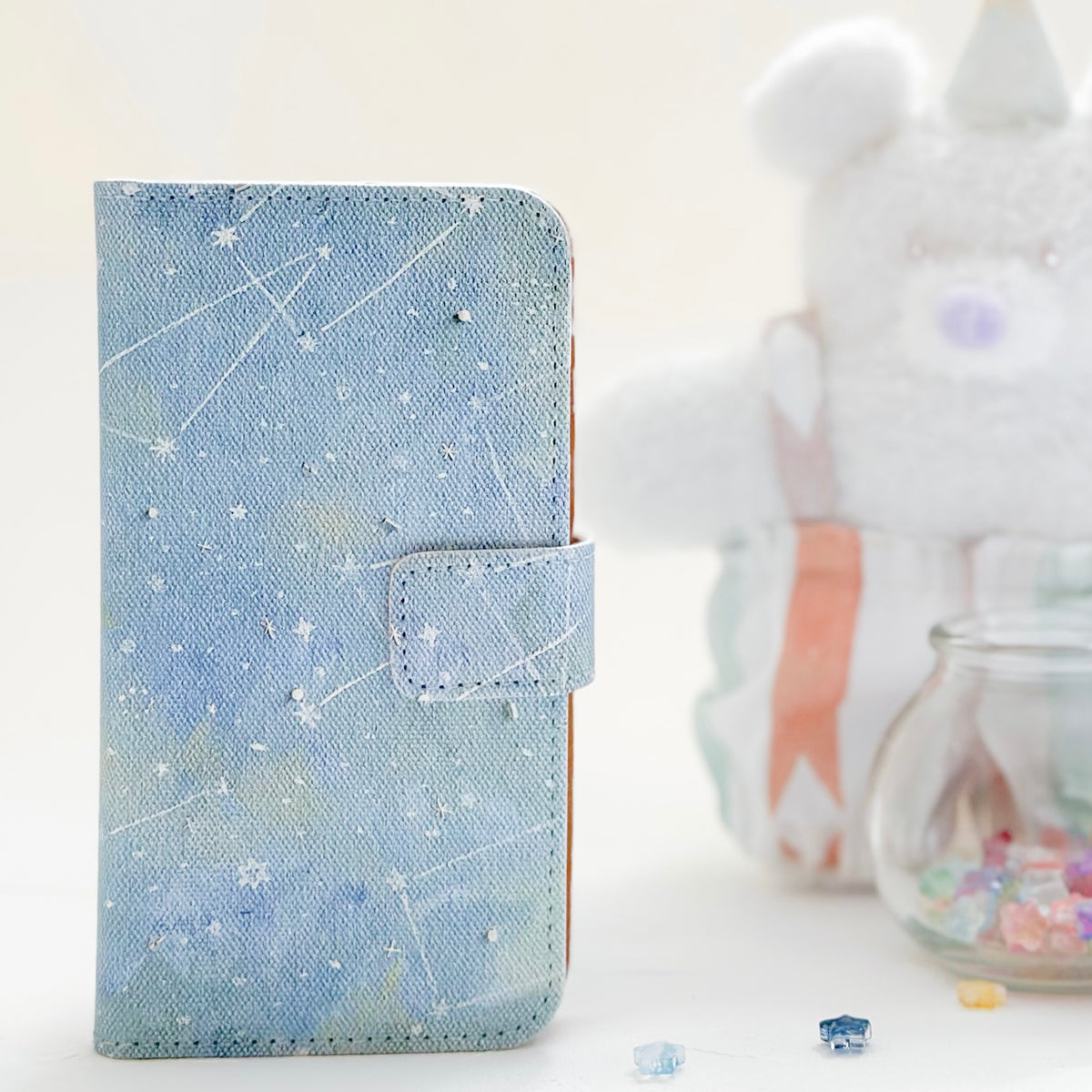 星月夜のスマホケース（手帳型）